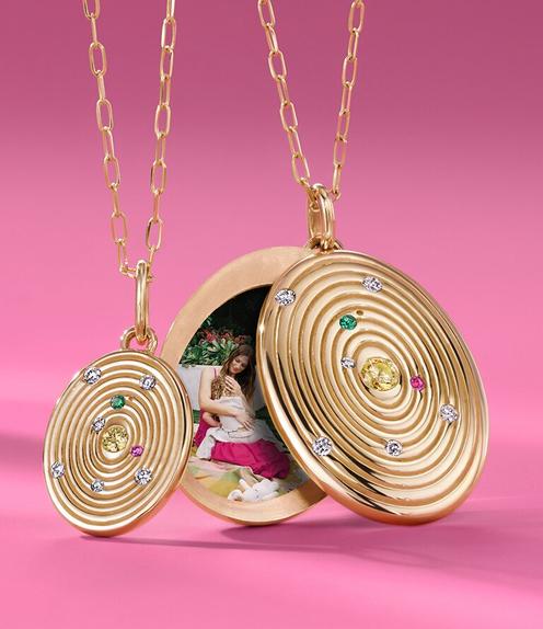 Gold medallion lockets.