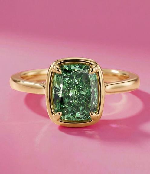 Pacific Green Gemstone Engagement Ring