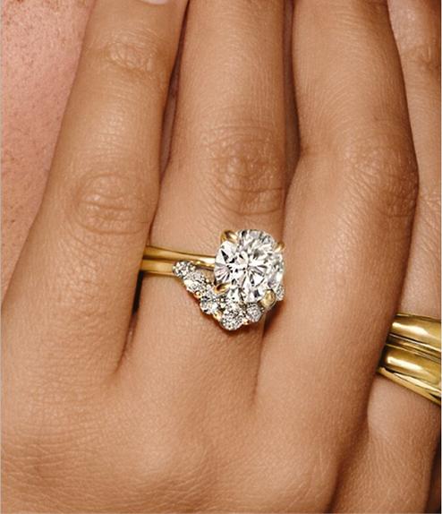 Model Wearing Diamond Bridal Set